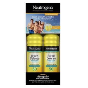 Neutrogena Beach Defense Lightweight Spray Sunscreen, SPF 50, 6.5 oz., 2 pk. NEW